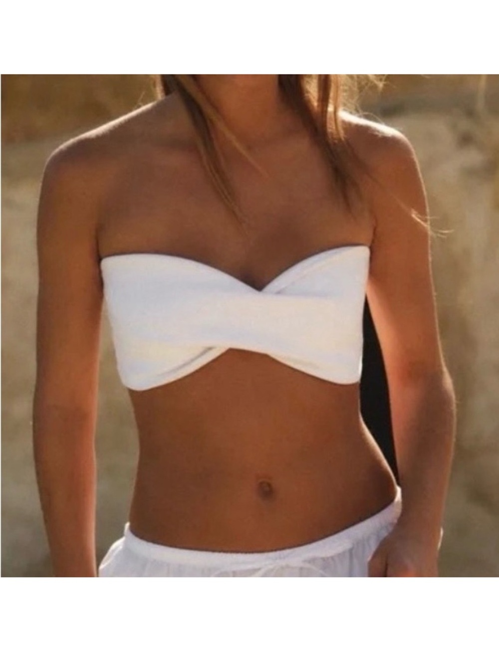 NWOT Zara Twist Front Bandeau Top, S